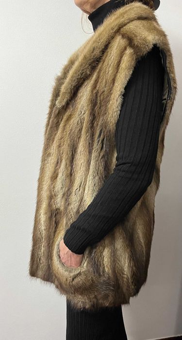 Colete de pele de Vison verdadeira