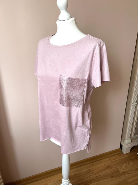 T-shirt z kieszenią bluzka z krótkim rękawem kobieca oryginalna