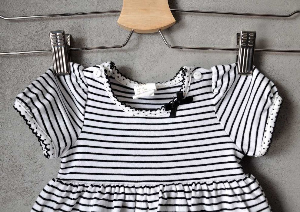 Urocza marynarska sukienka dla noworodka 62 2 - 4 mcy