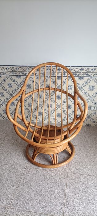 Cadeira Bambu com almofada