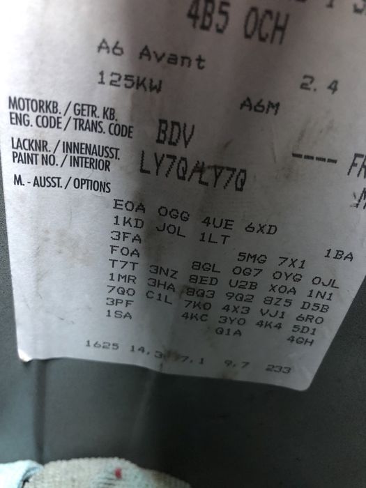 Audi a6 c5 2.4 benzyna automat