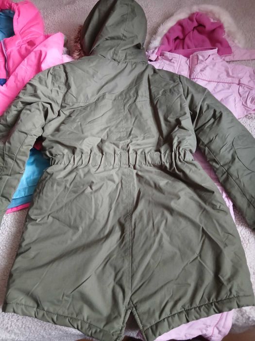 CIEPŁA PARKA na kożuszku r.146/152 Zimowa kurtka