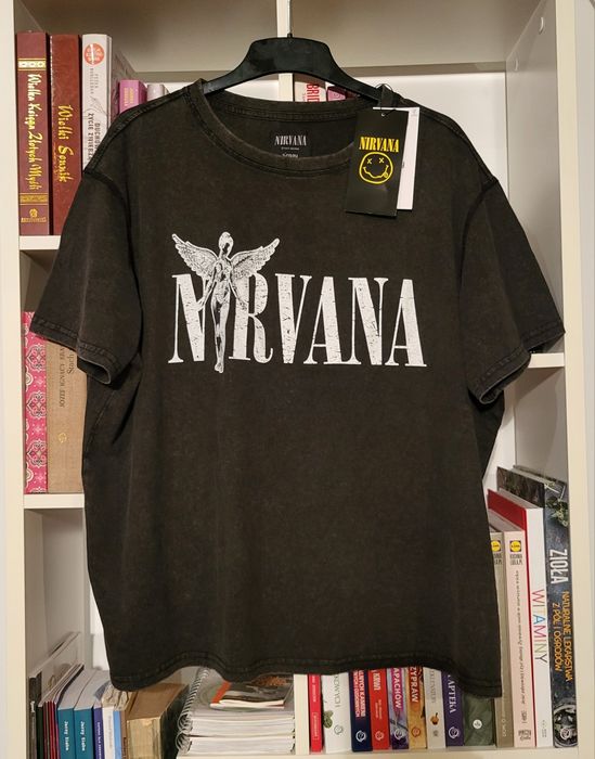 Ciemno szary T-shirt Nirvana r L