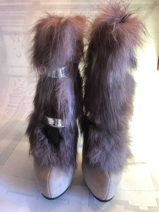 Замшеві на шпильці Ботильйони Christian Louboutin 14 (4) р. 36 23-23,5