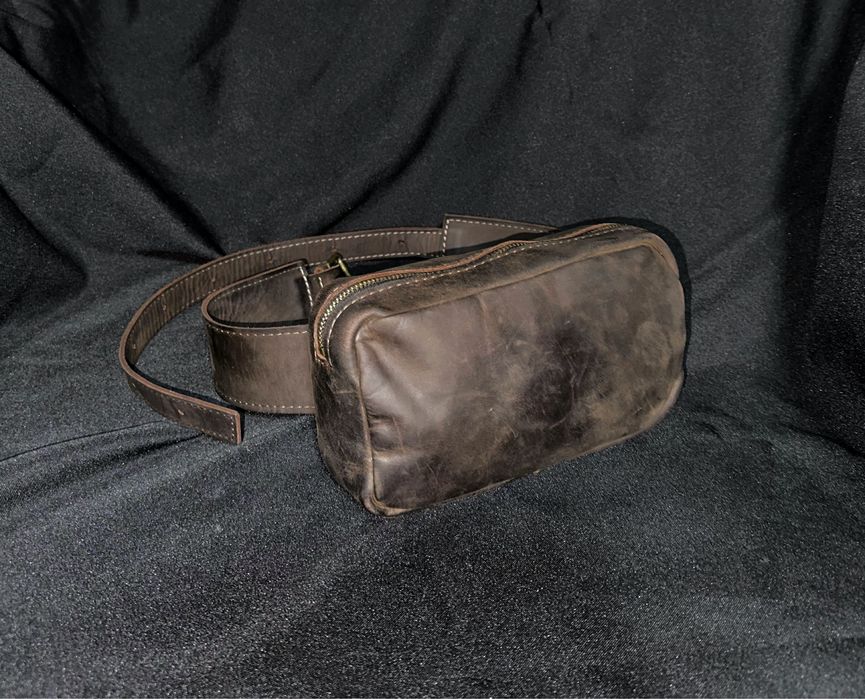 Поясна шкіряна сумка bagllet барсетка бананка з натуральної шкіри