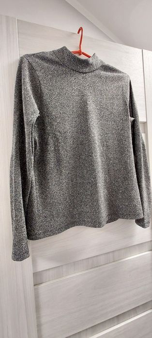 Bluzka top  długi rękaw świecąca H&M na imprezę sylwestra M