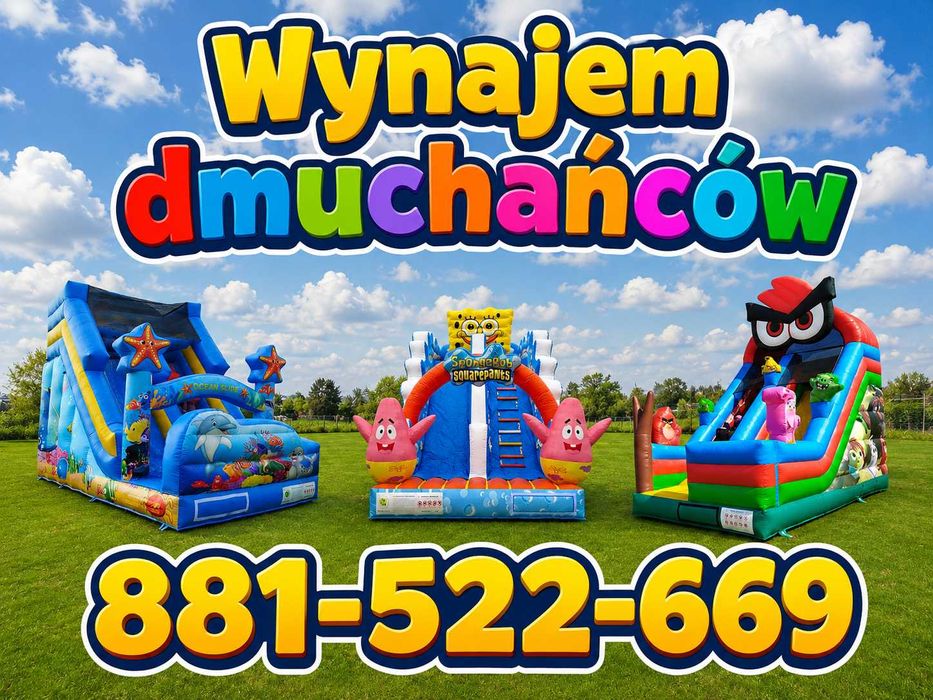 Wynajem zjeżdżalni dmuchanych, zamki, dmuchańce, atrakcje