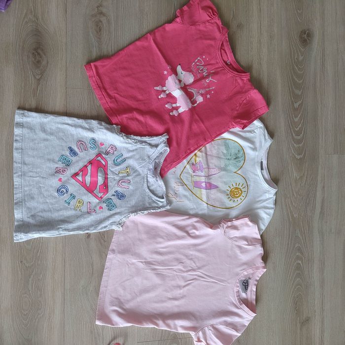 Zestaw ubrań dziewczęcych lato rozmiar 116/122 11sztuk + gratisy.