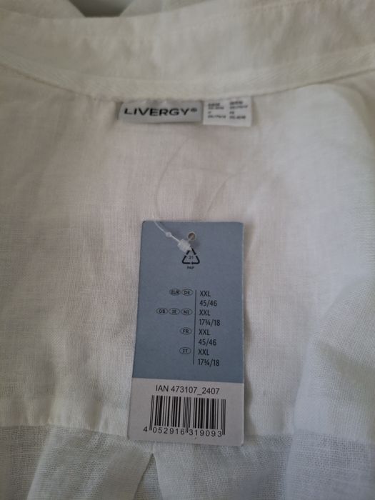 Koszula męska biała lniana L/41-42