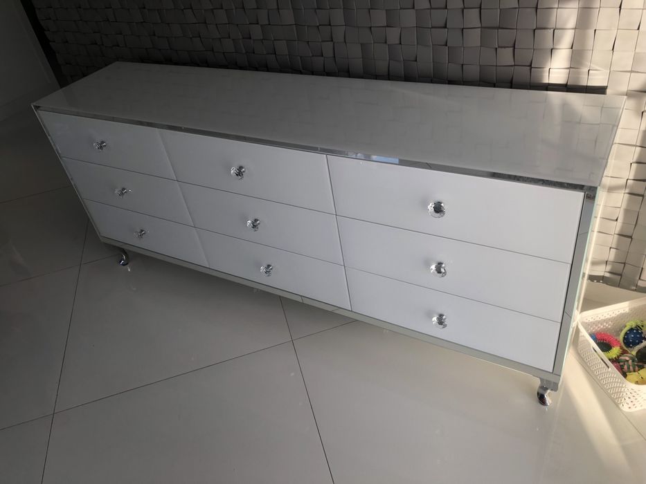 Komoda biala, lustrzana, glamour, galka, okazja!!!