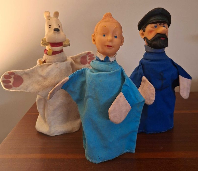 Fantoches de mão Tintin antigos.