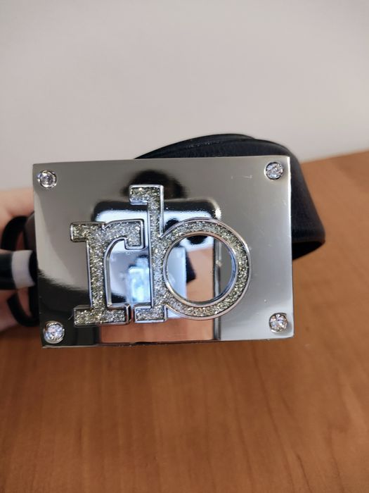 Темно синій пояс Rocco Barocco. Тёмно синий пояс Рокко Барокко