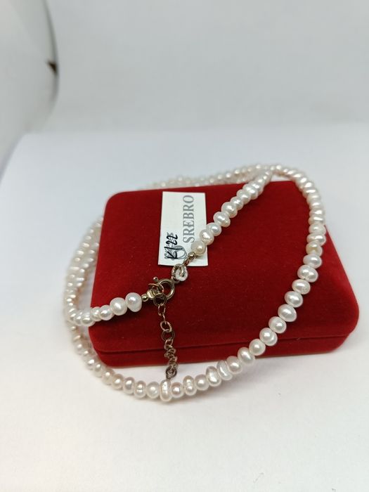 Naszyjnik z drobnymi perełkami, naturalne hodowlane dł.50-54cm