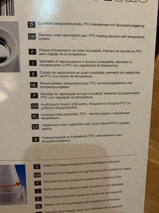 Vaporizador para terapia a vapor Pegro