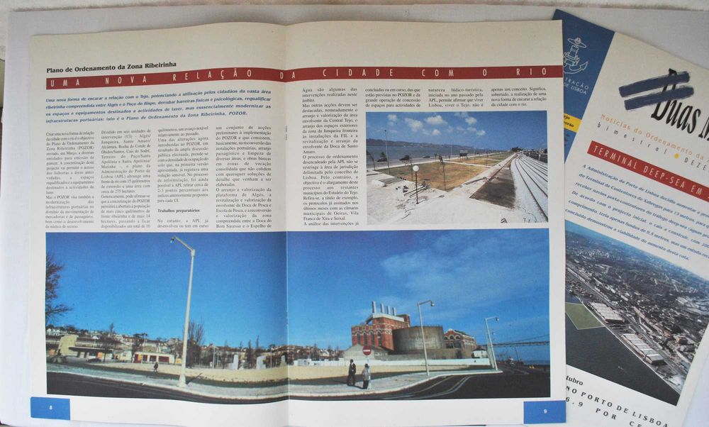 4 números da publicação Duas Margens – Porto de Lisboa de 1995