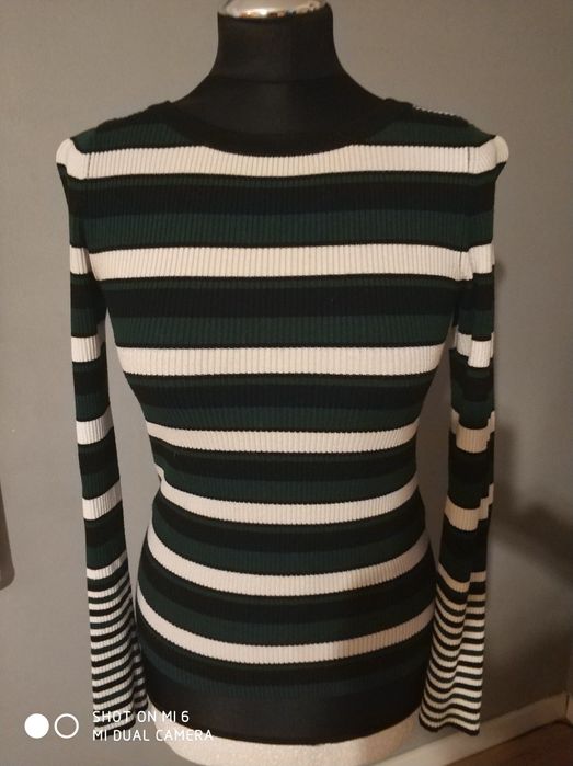 Bluzka sweterek z długim rękawem w paski