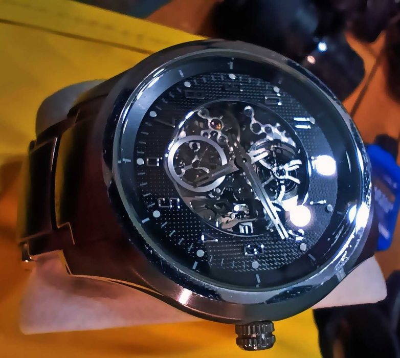 Men's Fossil Automatic Watch with Skeleton Black Dial (Model: ME3007)