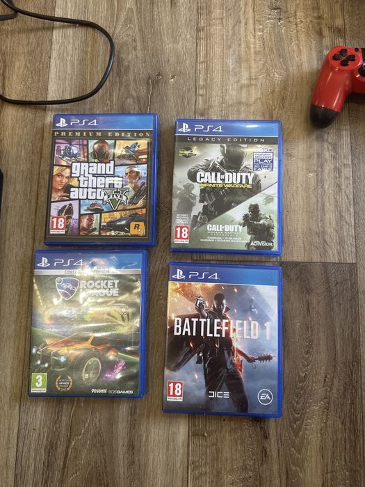 Bogaty Zestaw PS4 Slim | Oryginalny Pad | Stacja Dokująca | 4 Gry (GTA V)