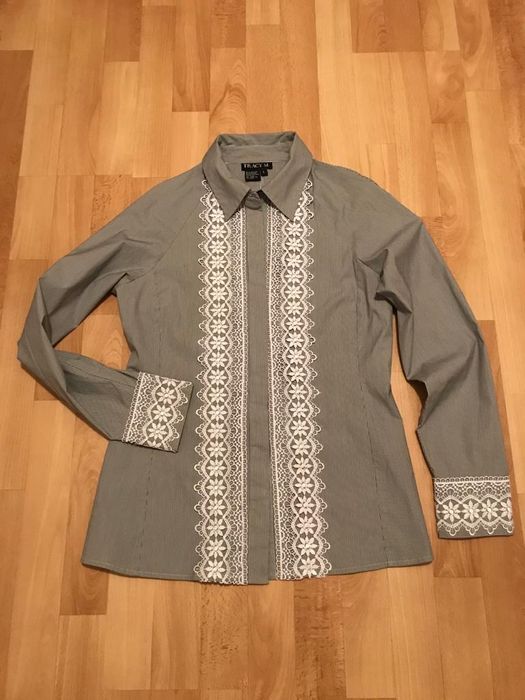 Koszula damska z haftem bluzka koszulowa rozmiar L
