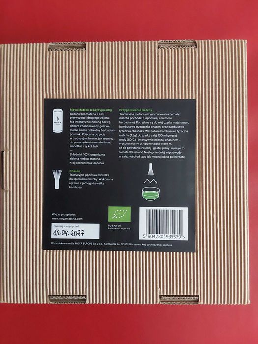 Zestaw BIO MATCHA Codzienna 30 g + miotełka chasen bambusowa Moya