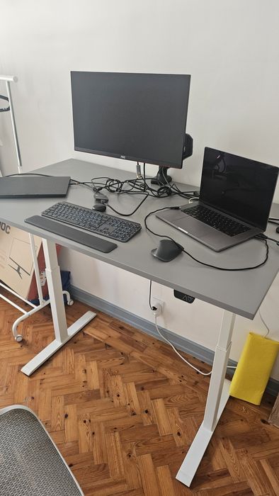 Mesa sit stand Rodulf 140x80 Cinza
