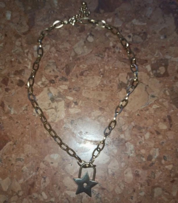 Złoty wisiorek naszyjnik h&m