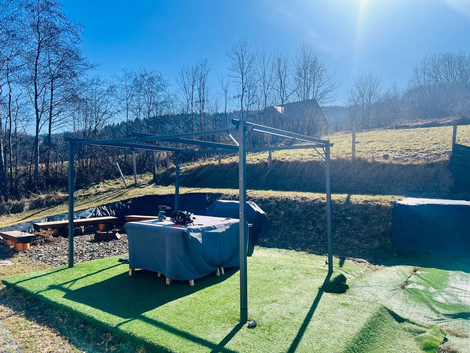 Pergola ogrodowa - aluminium szara