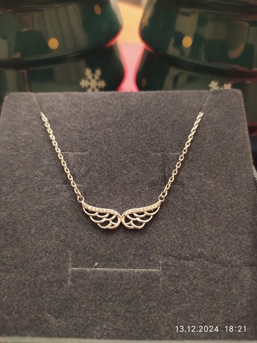 Walentynki srebrny naszyjnik skrzydła zenowy prezent