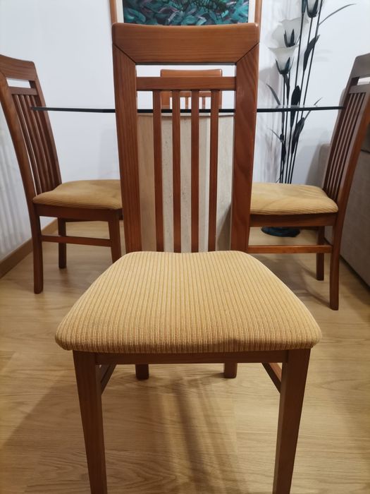 Glass Dining Table with Stone Base64739696176002124