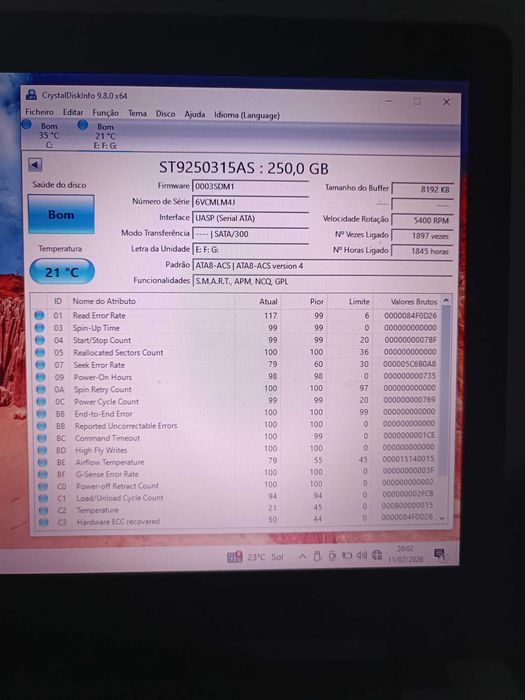 Disco duro 250gb Seagate 2.5 sata