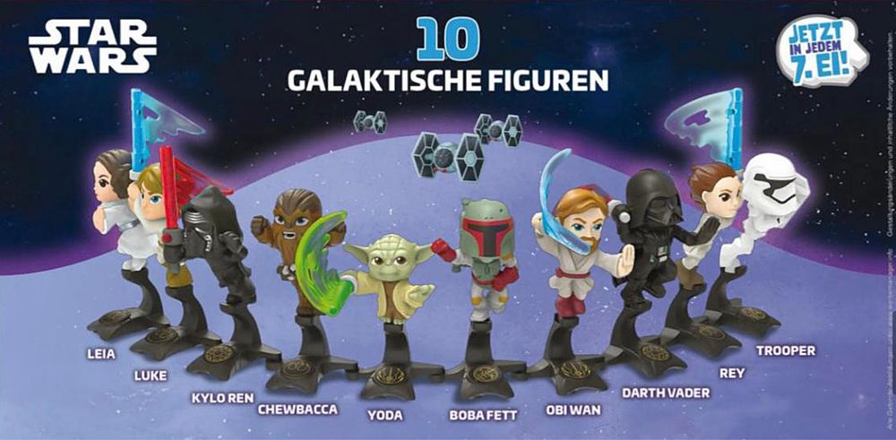 10 фігурок kinder Star Wars залишився  боба фет!