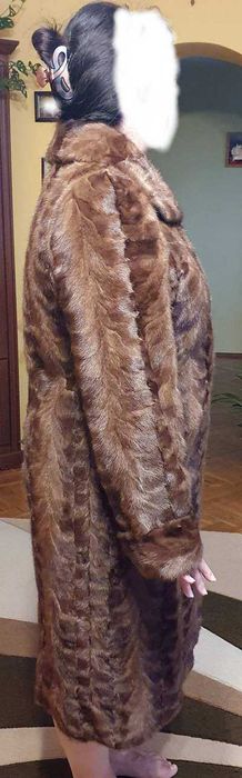 Futro z norek brązowe stan bardzo dobry rozm. L