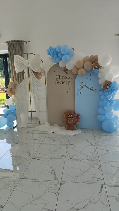 Ścianka balonowa roczek chrzciny 18stka 40 50 60 komunia