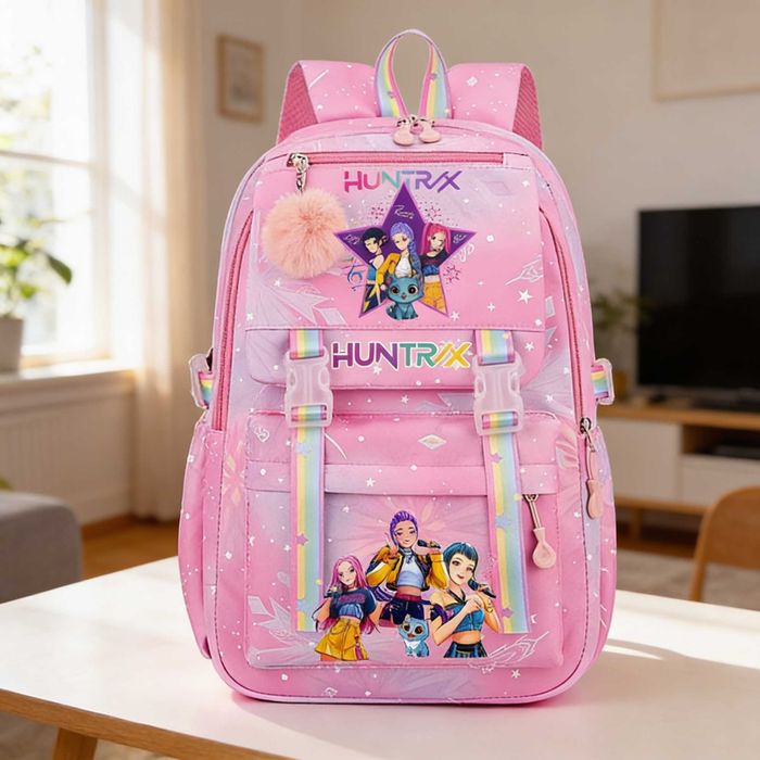 mochila menina huntrix kpop guerreira demon