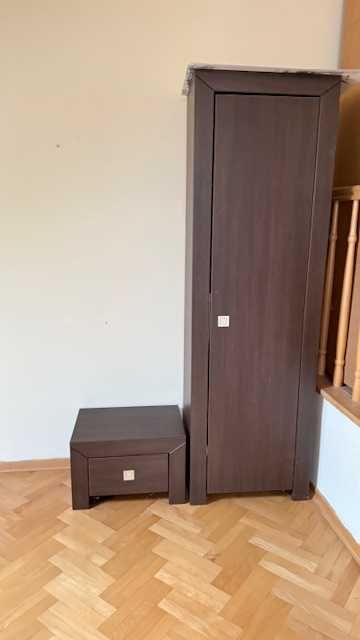 Łóżko wenge materac Hilding Salsa 180x200 szafki nocne szafa