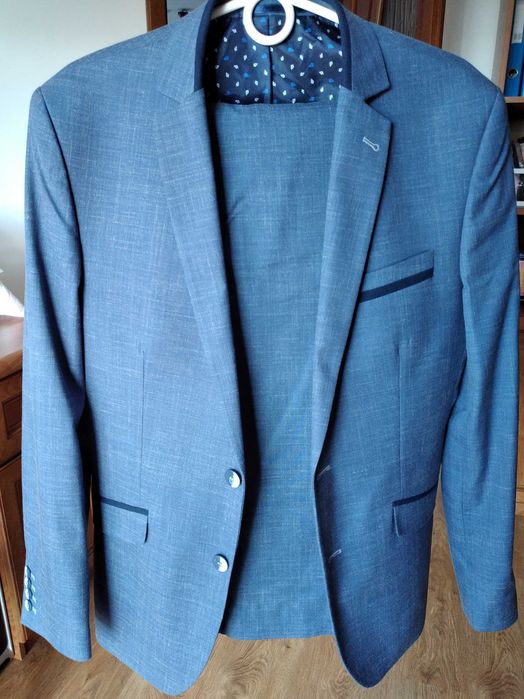 Garnitur męski niebieski marynarka+spodnie