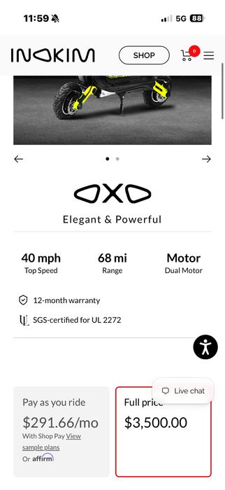 Inokim oxo dual motor so ate ao final de semana.