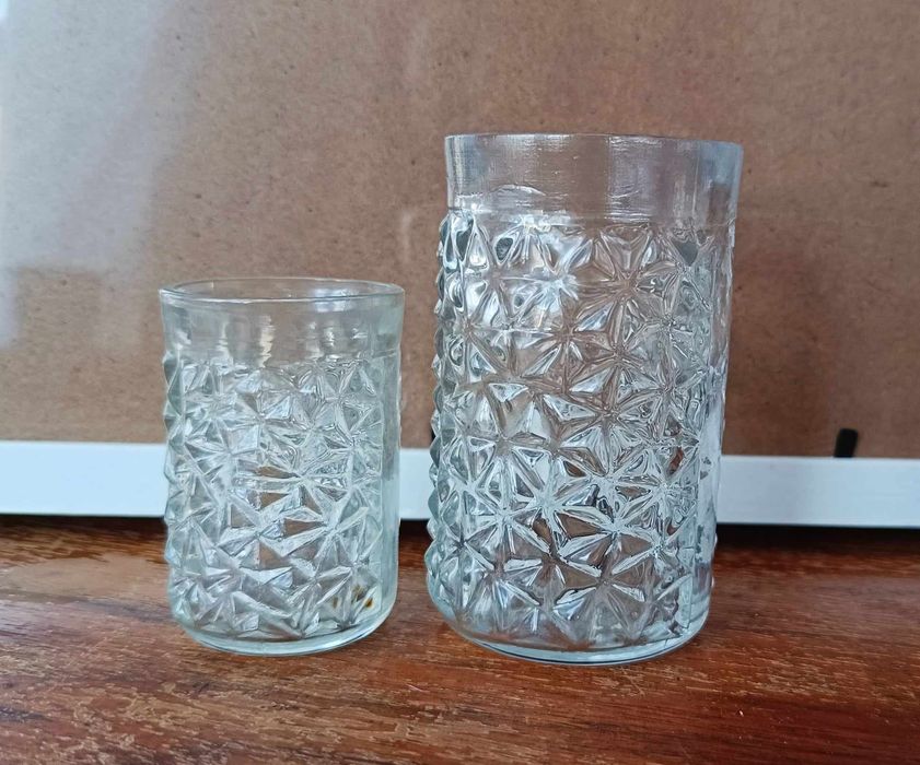 Szklaneczka i kieliszek Pradniczanka Lodowy Gres