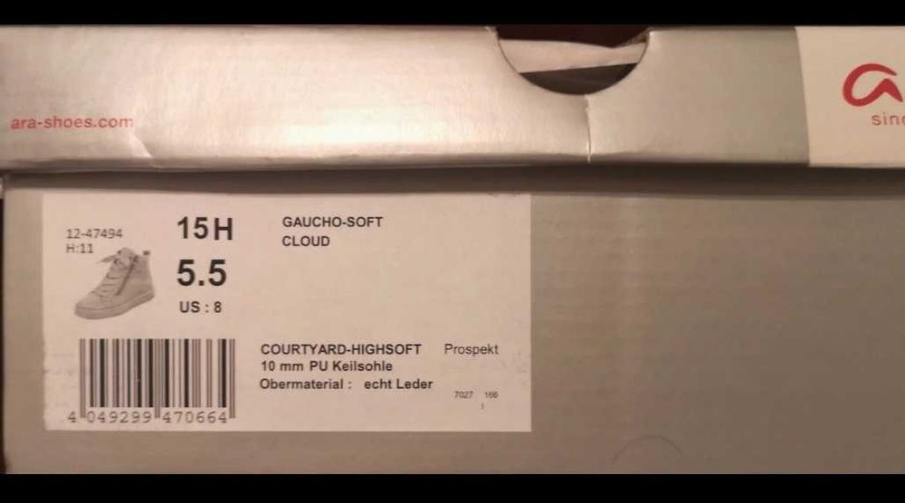 Botins em Pele, marca ARA, novos, com etiqueta, n*38