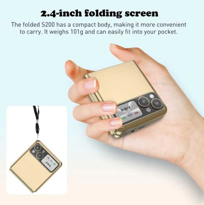 Telemóvel XGODY S200 - Dourado, Dual SIM + Capa (Ideal para Crianças ou Idosos), Novo - Envio Gratuito