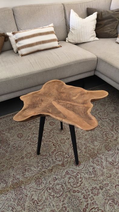 Mesa de apoio tronco madeira