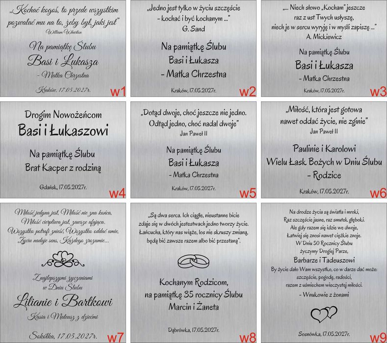 Pamiątka Ślubu Obrączki Srebrna Ramka Na Zdjęcie GRAWER