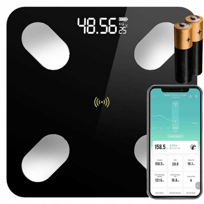 Waga Łazienkowa ANALITYCZNA 180kg Elektroniczna SMART BMI 25w1