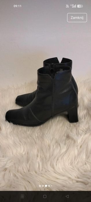Damskie botki skórzane Rieker w rozmiarze 38