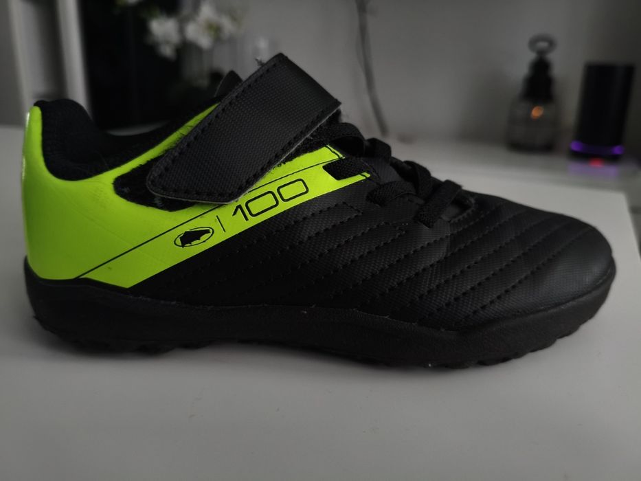 Buty do piłki nożnej dla dzieci Kipsta 100Easy Turfy na rzepy roz 30