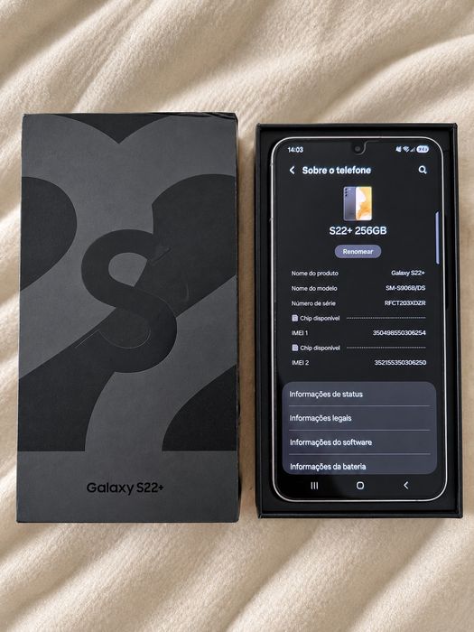 Samsung Galaxy S22+ 256GB | Ecrã e bateria originais NOVOS | Desbloqueado