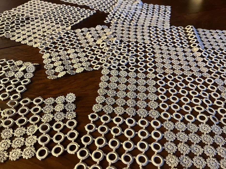 Conjunto de naperons em crochet anos 50