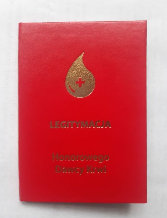 Legitymacja książeczka honorowego dawcy krwi hdk