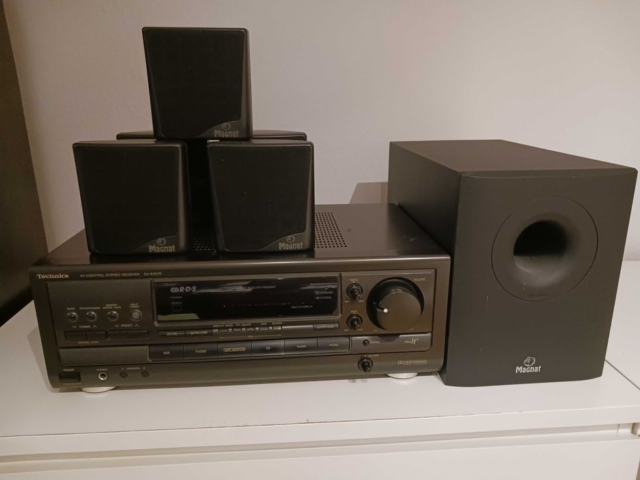 Zestaw Technics Aplituner + Subwofer magnat i 5szt głośników.