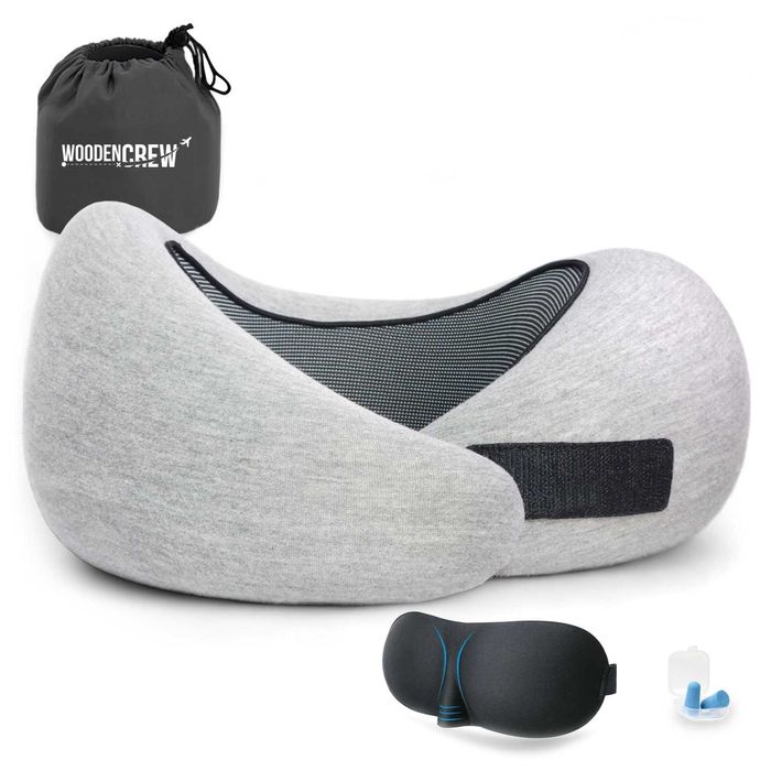 Подушка для шиї з підтримкою 360° + сумка + маска + беруші